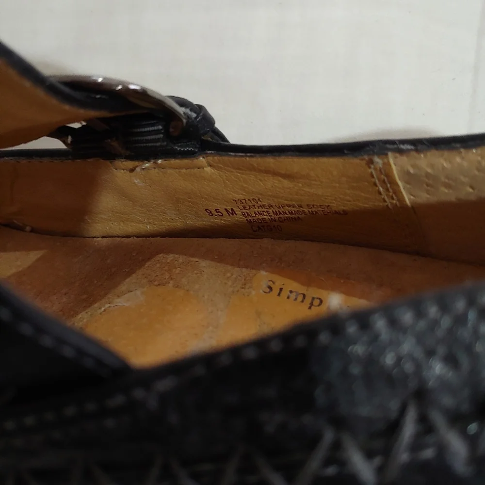 Softspots Leather Wedge Mary Jane, Size 9.5M, Black